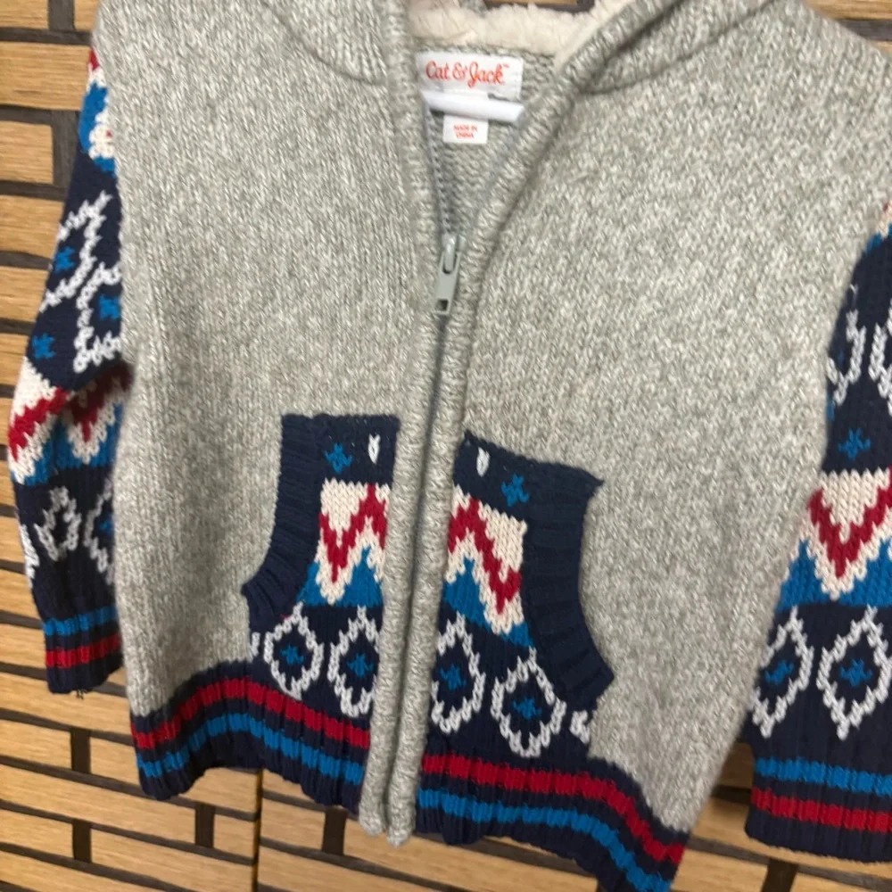 Cat &‎ Jack Gray Zip Up Sweater Jacket Size 18 Months
